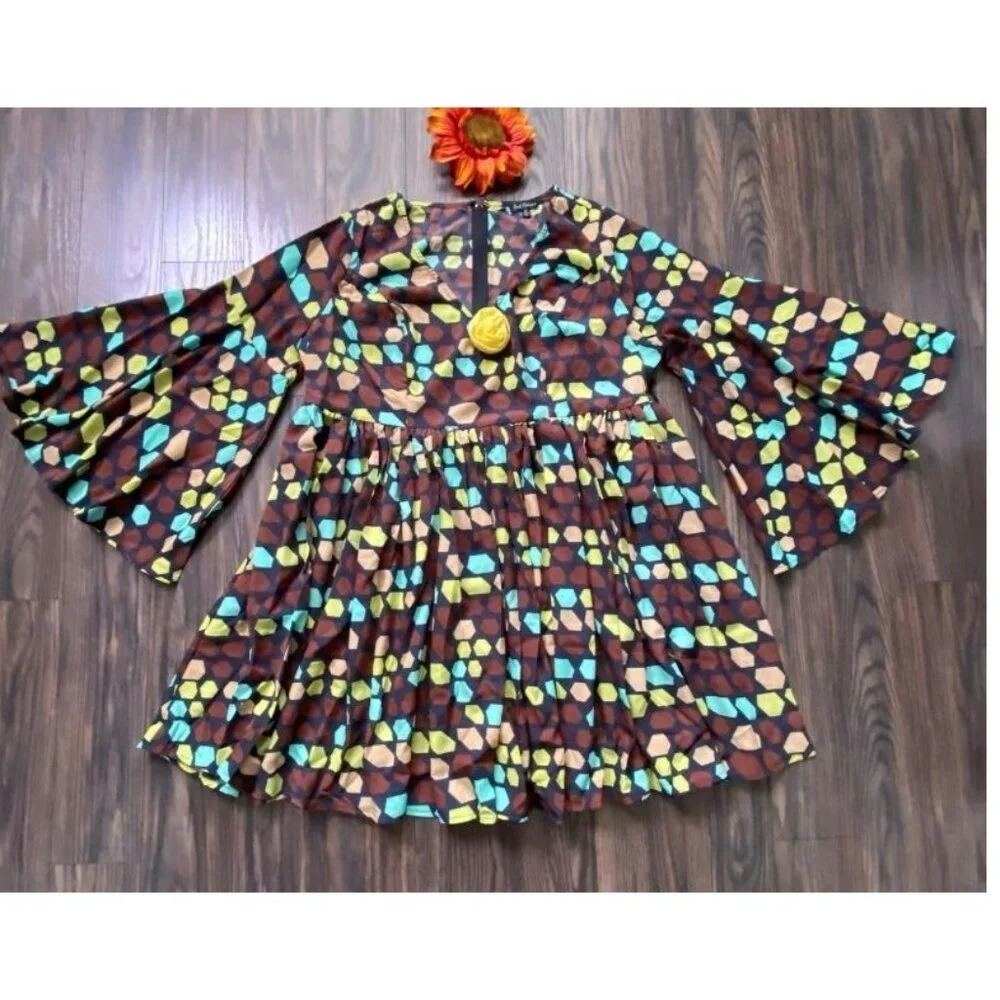 UNIQUE VINTAGE SMAK PARLOUR Geometric Empire Waist Size 1x NWT - Picture 3 of 4